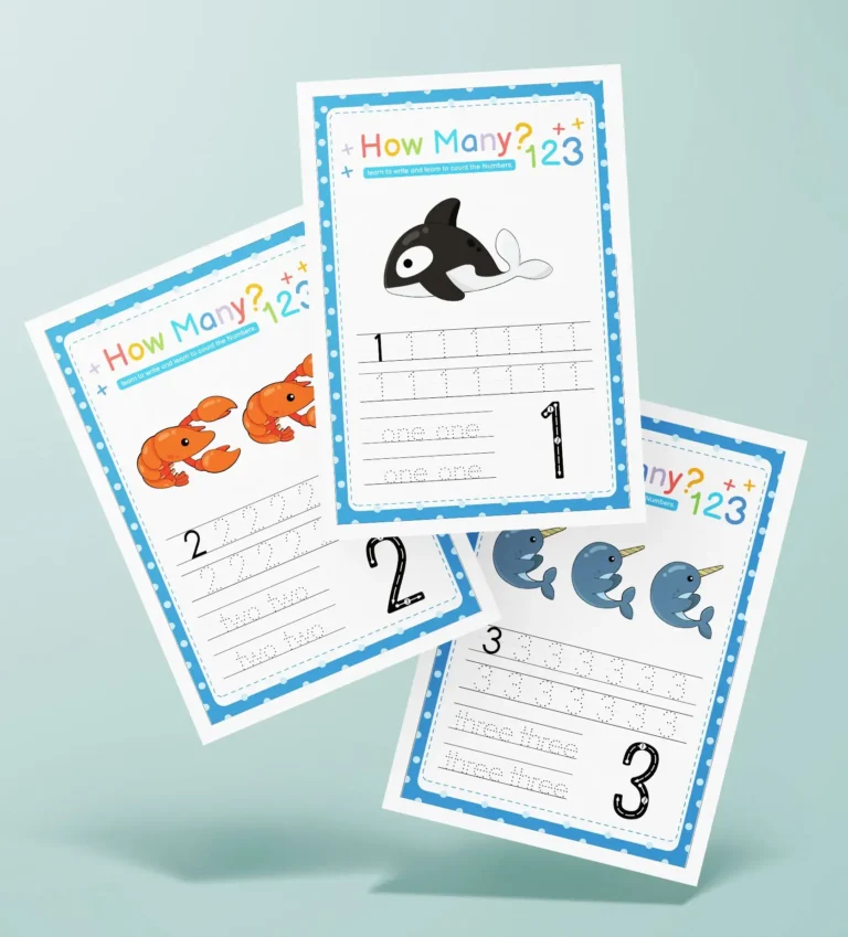 Number Writing Practice Worksheets (1–30) – Copy